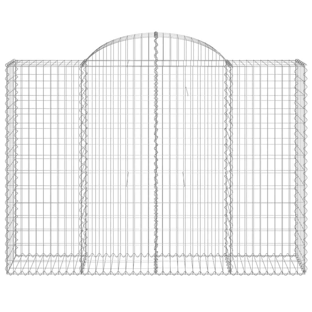 vidaXL Gabionen mit Hochbogen 5 Stk. 200x50x140/160cm Verzinktes Eisen