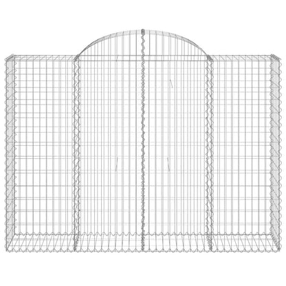 vidaXL Gabionen mit Hochbogen 5 Stk. 200x50x140/160cm Verzinktes Eisen