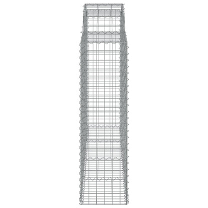 vidaXL Gabionen mit Hochbogen 7 Stk. 200x50x140/160cm Verzinktes Eisen