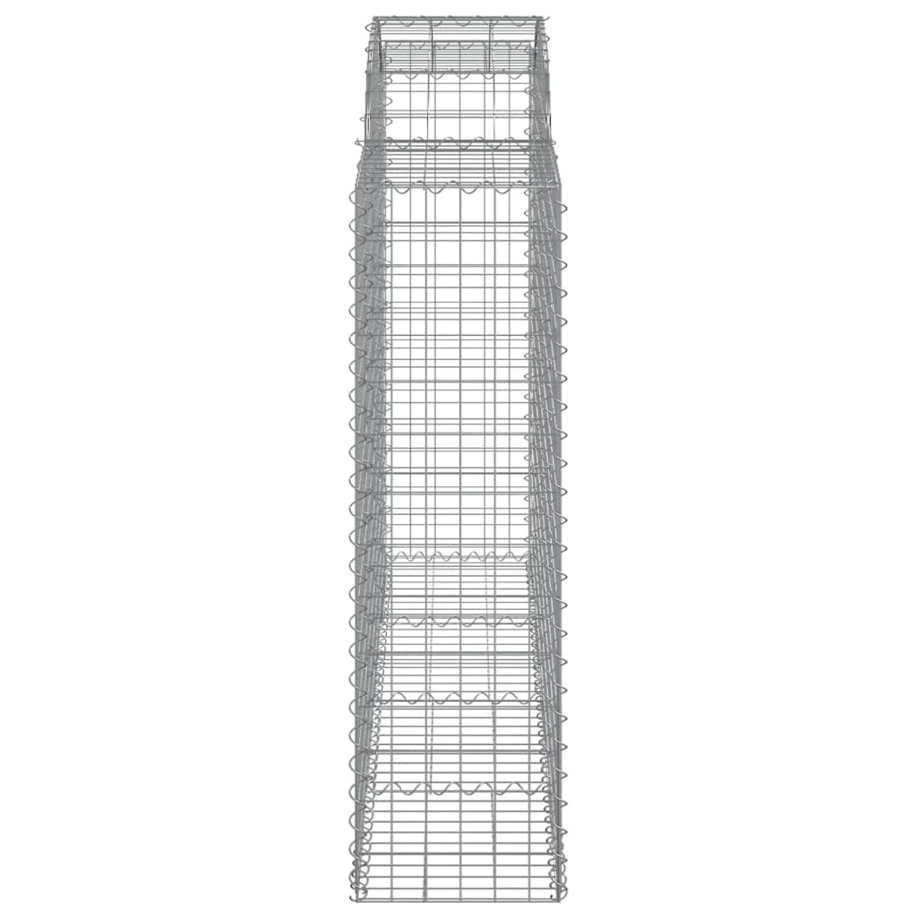 vidaXL Gabionen mit Hochbogen 13Stk. 200x50x140/160cm Verzinktes Eisen