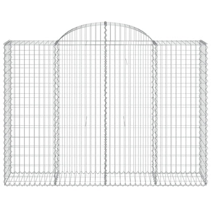 vidaXL Gabionen mit Hochbogen 14Stk. 200x50x140/160cm Verzinktes Eisen