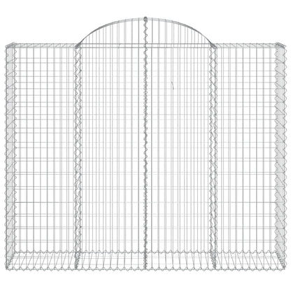 vidaXL Gabionen mit Hochbogen 2 Stk. 200x50x160/180cm Verzinktes Eisen