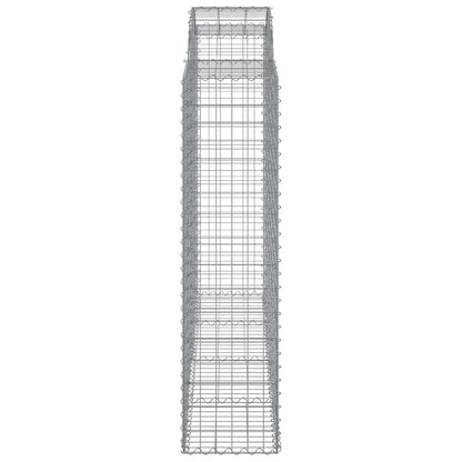 vidaXL Gabionen mit Hochbogen 3 Stk. 200x50x160/180cm Verzinktes Eisen