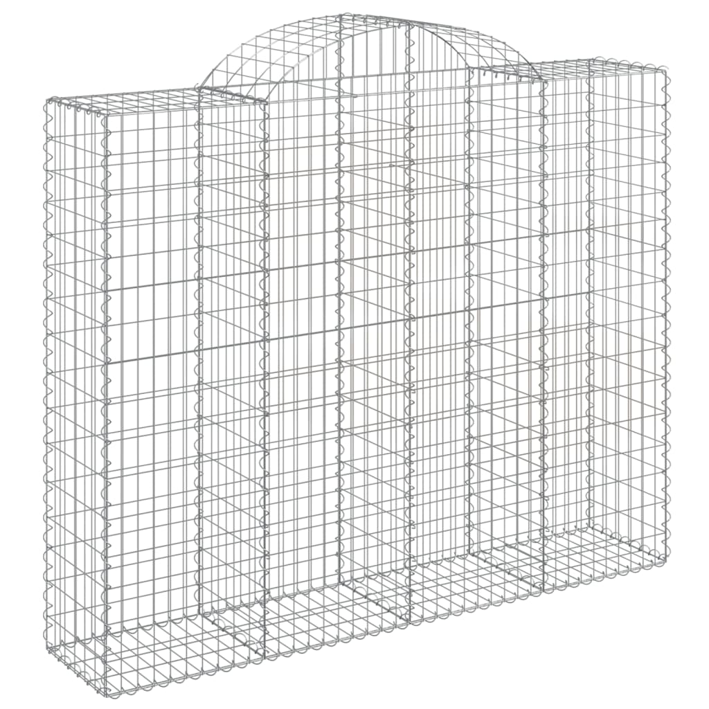 vidaXL Gabionen mit Hochbogen 8 Stk. 200x50x160/180cm Verzinktes Eisen