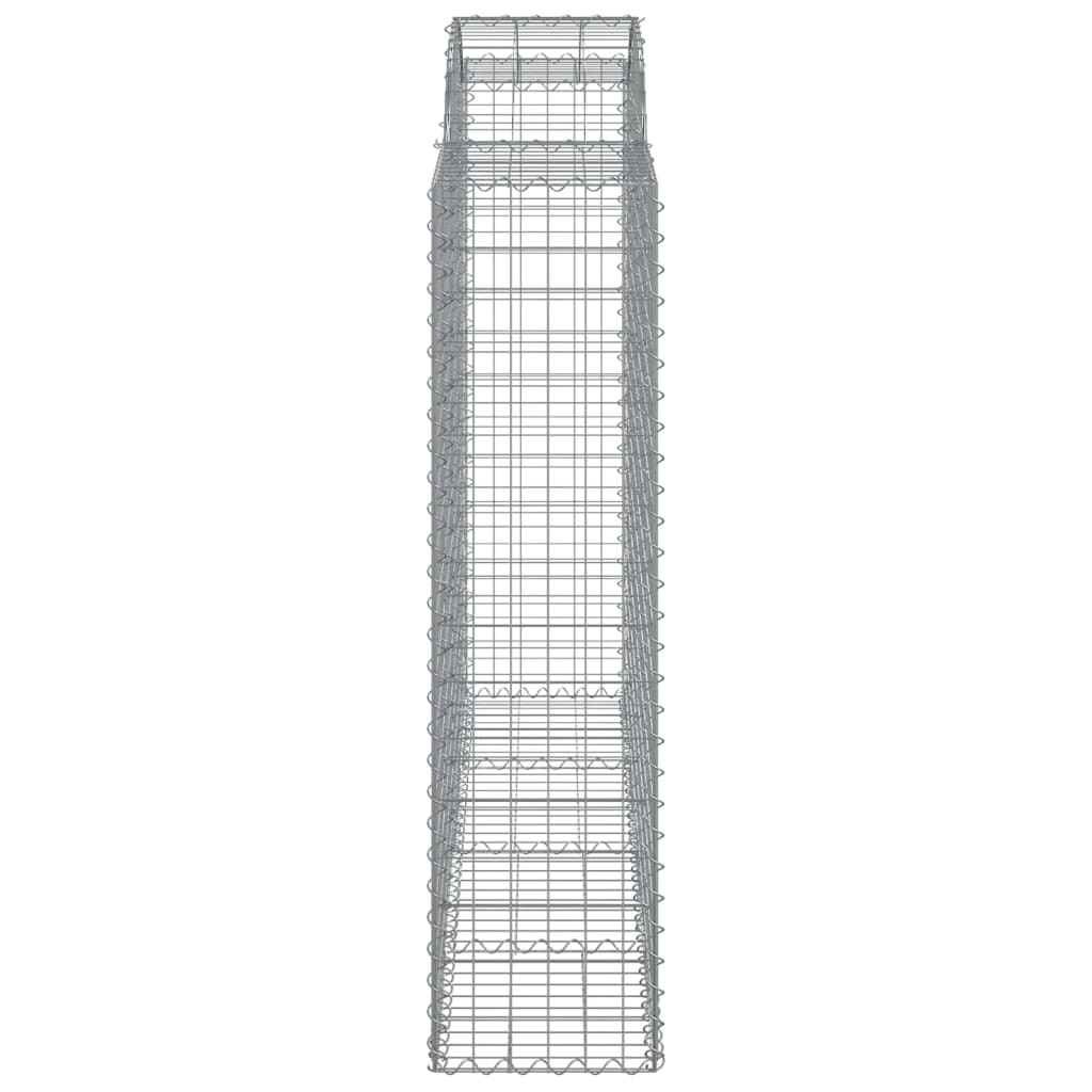 Gabionen mit Hochbogen 12Stk. 200x50x160/180cm Verzinktes Eisen