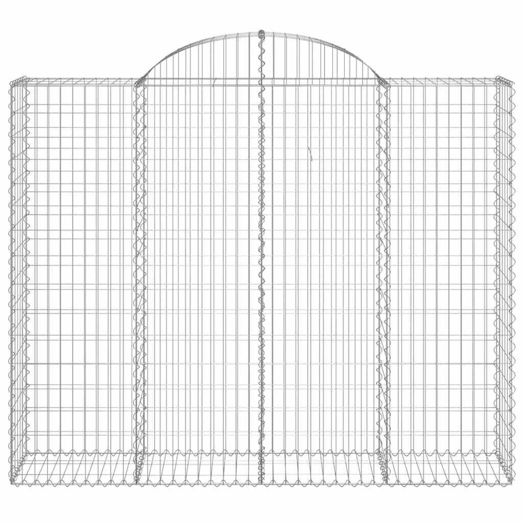 vidaXL Gabionen mit Hochbogen 15Stk. 200x50x160/180cm Verzinktes Eisen