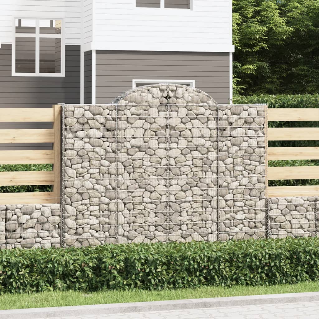 vidaXL Gabions avec arche haute 30 pcs 200x50x160/180 cm Fer galvanisé