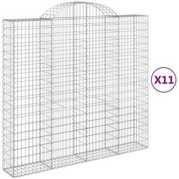 vidaXL Gabions avec arche 11 pcs 200x50x180/200cm Fer galvanisé