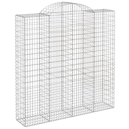 vidaXL Gabions avec arche haute 2 pcs 200x50x200/220 cm Fer galvanisé