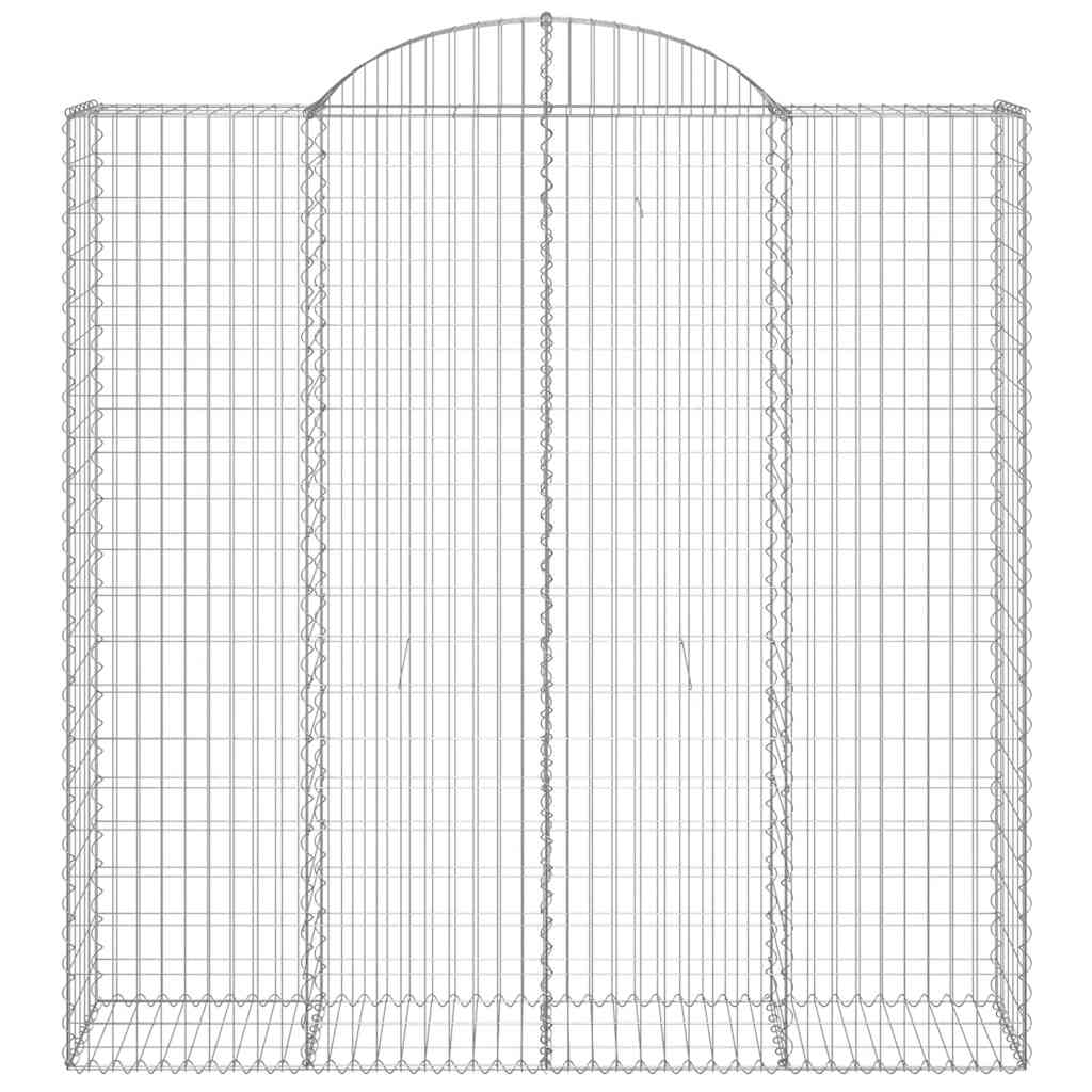 vidaXL Gabionen mit Hochbogen 9 Stk. 200x50x200/220cm Verzinktes Eisen