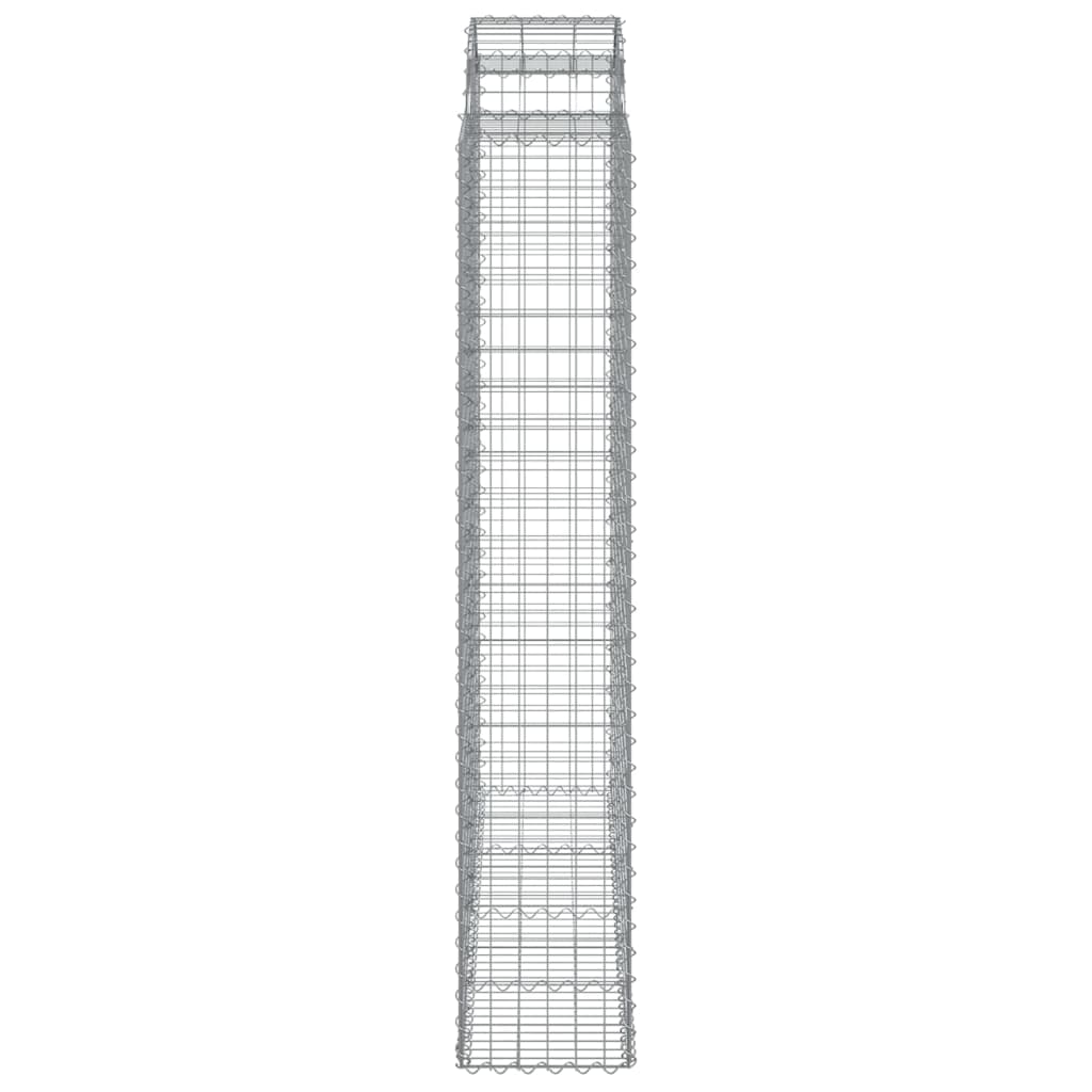 vidaXL Gabionen mit Hochbogen 3 Stk. 200x50x220/240cm Verzinktes Eisen