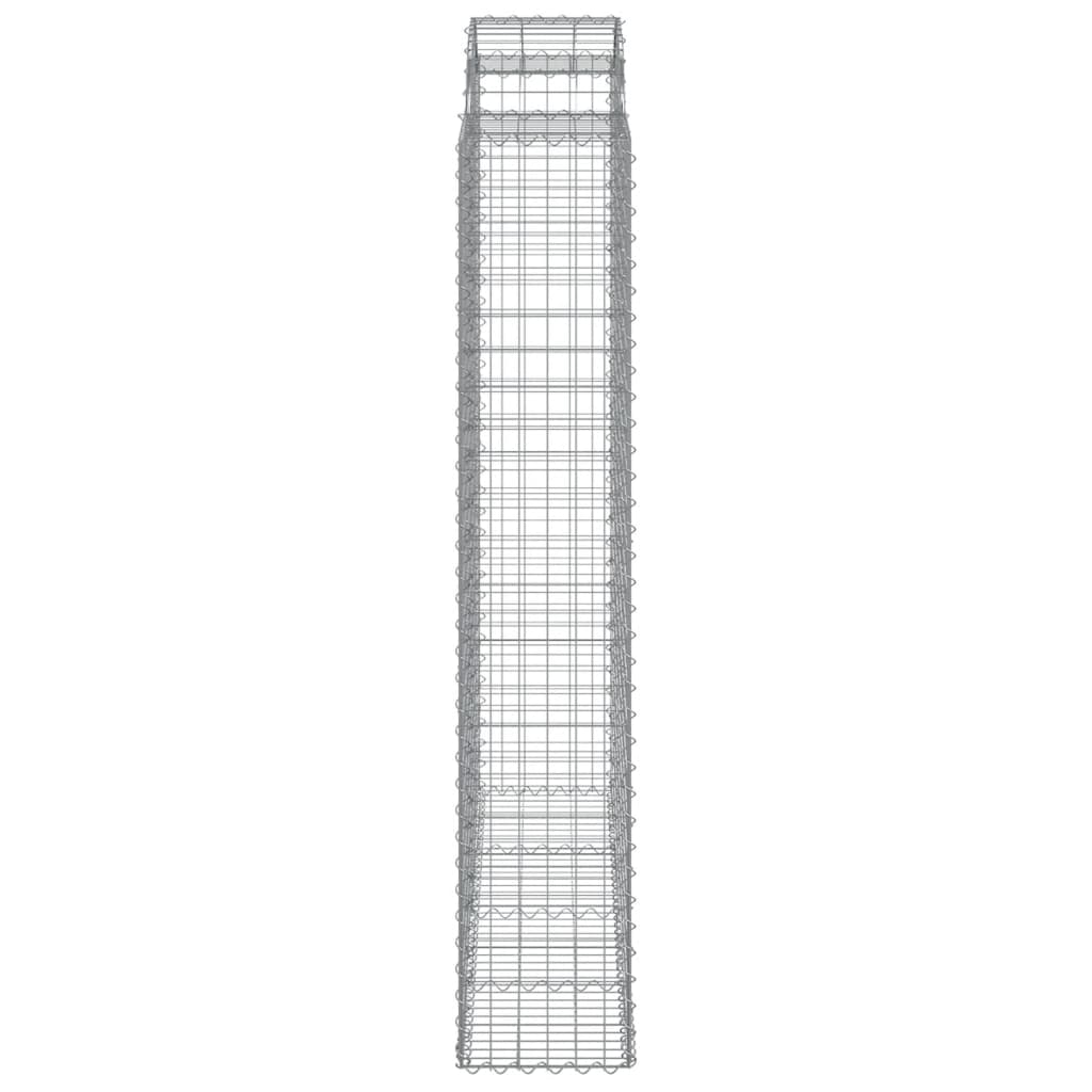 vidaXL Gabionen mit Hochbogen 15Stk. 200x50x220/240cm Verzinktes Eisen
