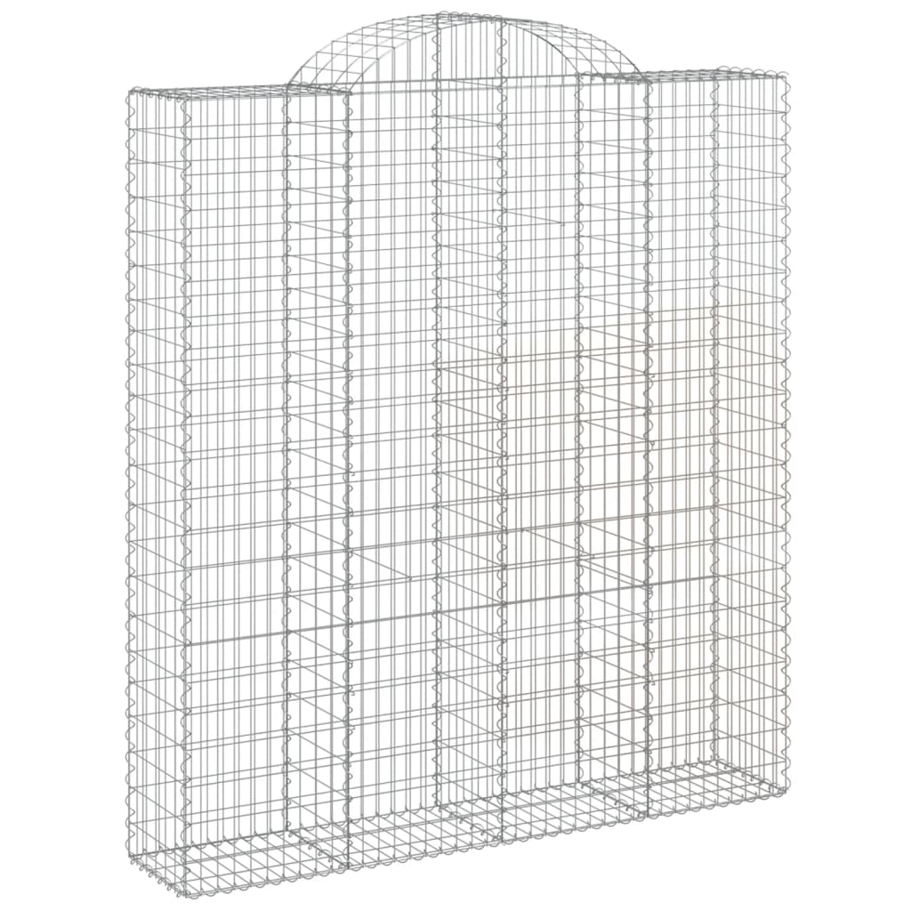 vidaXL Gabionen mit Hochbogen 18Stk. 200x50x220/240cm Verzinktes Eisen
