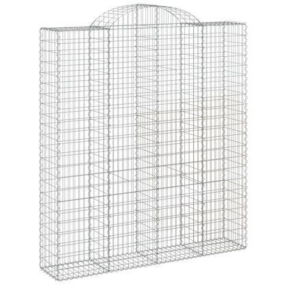vidaXL Gabionen mit Hochbogen 18Stk. 200x50x220/240cm Verzinktes Eisen