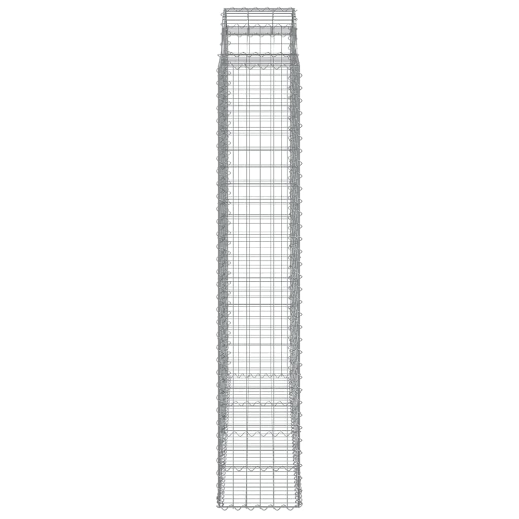 vidaXL Gabionen mit Hochbogen 18Stk. 200x50x220/240cm Verzinktes Eisen