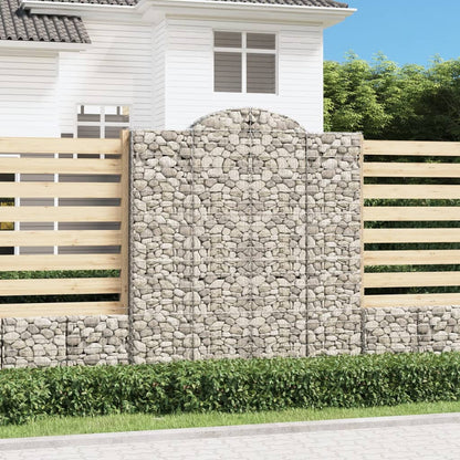 vidaXL Gabionen mit Hochbogen 18Stk. 200x50x220/240cm Verzinktes Eisen