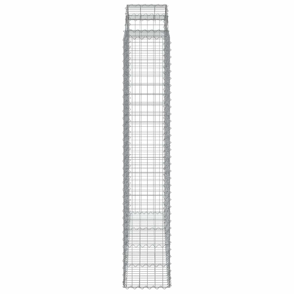 vidaXL Gabionen mit Hochbogen 20Stk. 200x50x220/240cm Verzinktes Eisen
