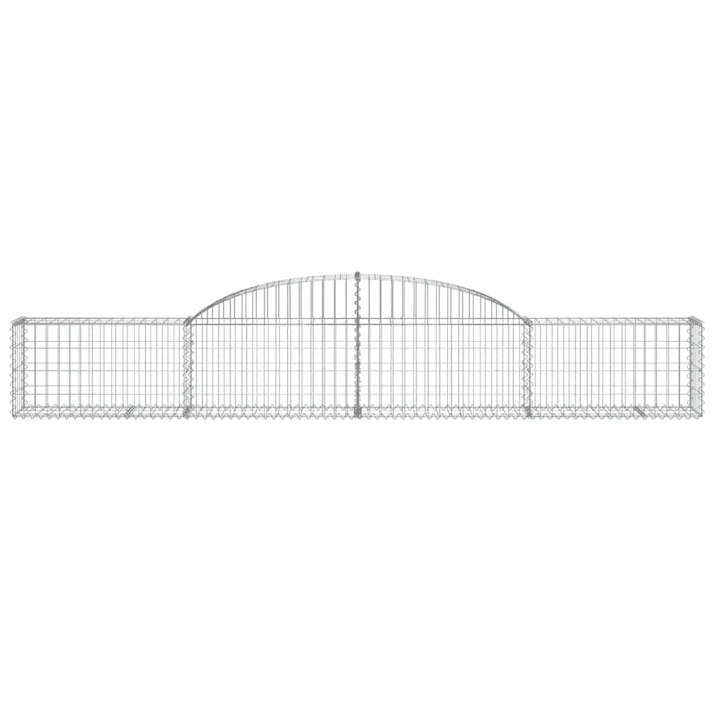 vidaXL Gabionen mit Hochbogen 2 Stk. 300x30x40/60 cm Verzinktes Eisen