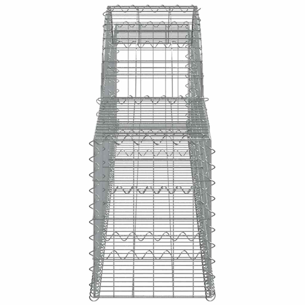 vidaXL Gabionen mit Hochbogen 2 Stk. 300x30x40/60 cm Verzinktes Eisen