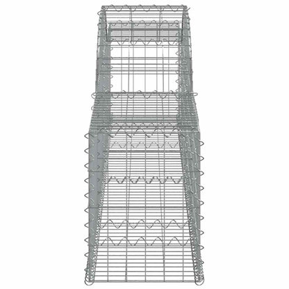 vidaXL Gabionen mit Hochbogen 2 Stk. 300x30x40/60 cm Verzinktes Eisen