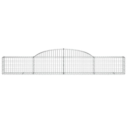 vidaXL Gabionen mit Hochbogen 12 Stk. 300x30x40/60 cm Verzinktes Eisen