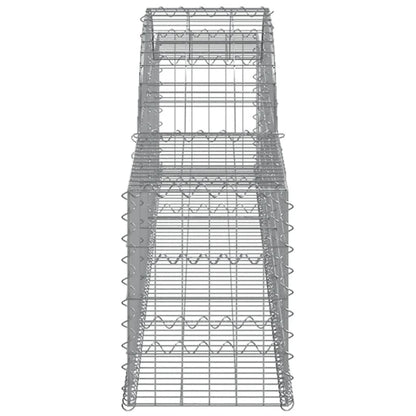 vidaXL Gabionen mit Hochbogen 13 Stk. 300x30x40/60 cm Verzinktes Eisen