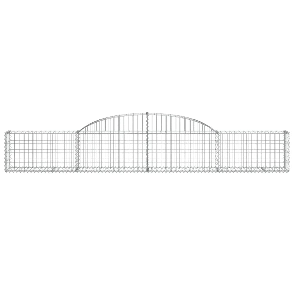 vidaXL Gabionen mit Hochbogen 15 Stk. 300x30x40/60 cm Verzinktes Eisen