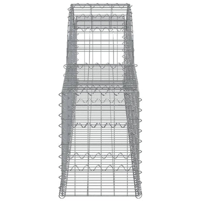 vidaXL Gabionen mit Hochbogen 15 Stk. 300x30x40/60 cm Verzinktes Eisen