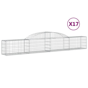 vidaXL Gabions avec arche 17 pcs 300x30x40/60 cm Fer galvanisé