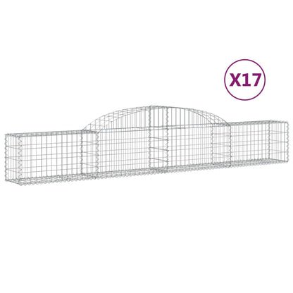 vidaXL Gabions avec arche 17 pcs 300x30x40/60 cm Fer galvanisé
