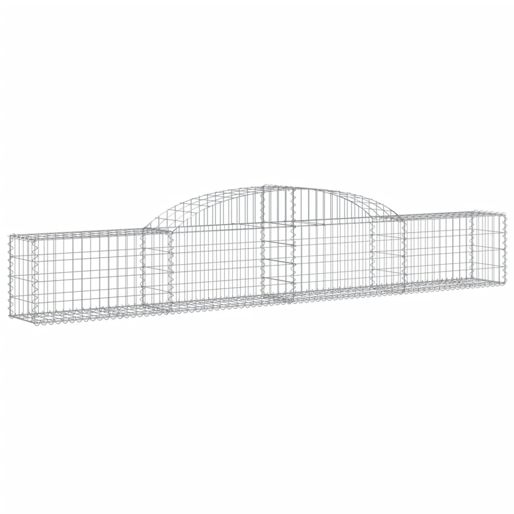 vidaXL Gabionen mit Hochbogen 25 Stk. 300x30x40/60 cm Verzinktes Eisen