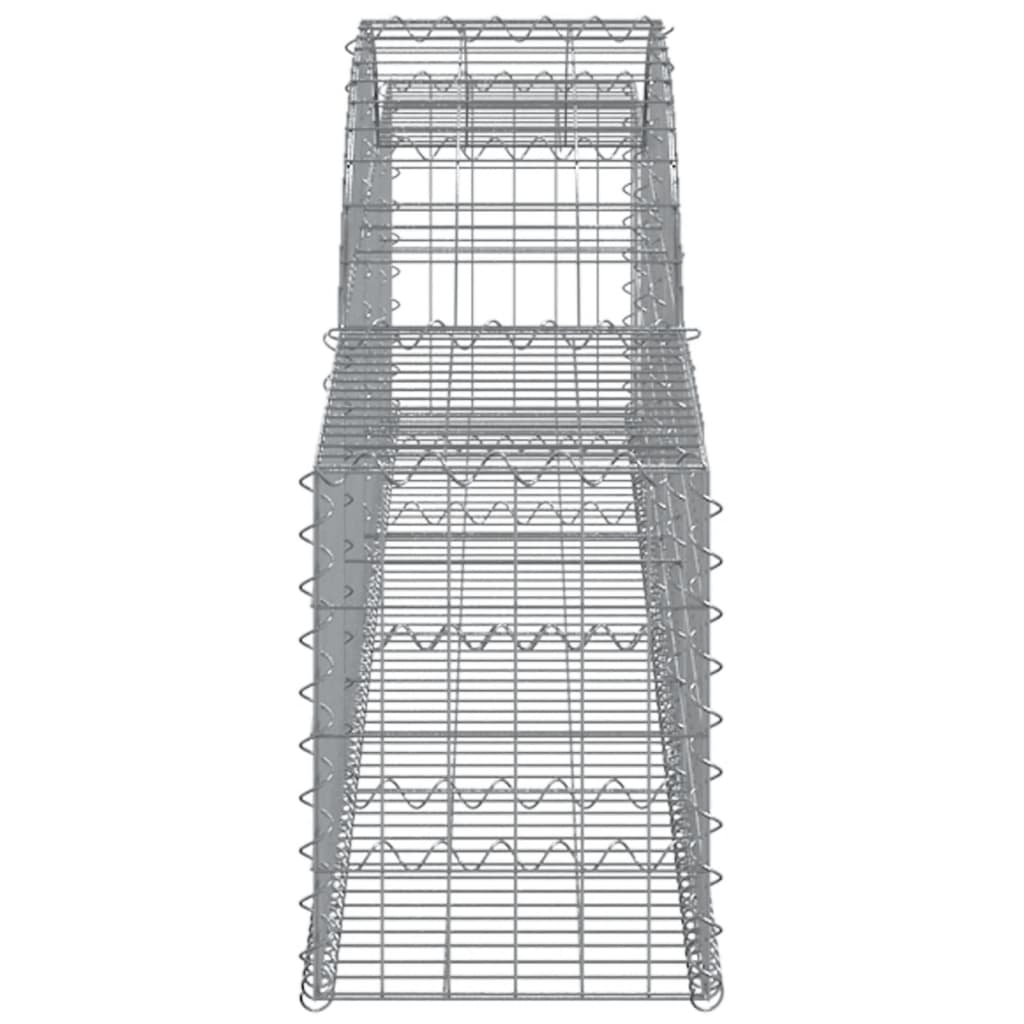vidaXL Gabionen mit Hochbogen 25 Stk. 300x30x40/60 cm Verzinktes Eisen