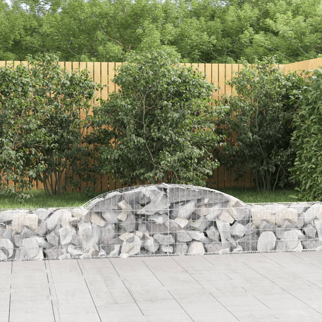 vidaXL Gabionen mit Hochbogen 25 Stk. 300x30x40/60 cm Verzinktes Eisen