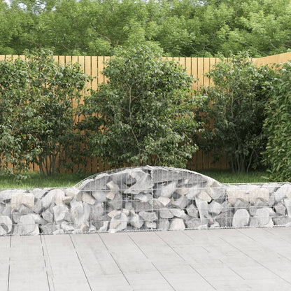 vidaXL Gabionen mit Hochbogen 25 Stk. 300x30x40/60 cm Verzinktes Eisen