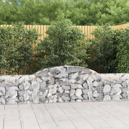 vidaXL Gabionen mit Hochbogen 2 Stk. 300x30x60/80 cm Verzinktes Eisen