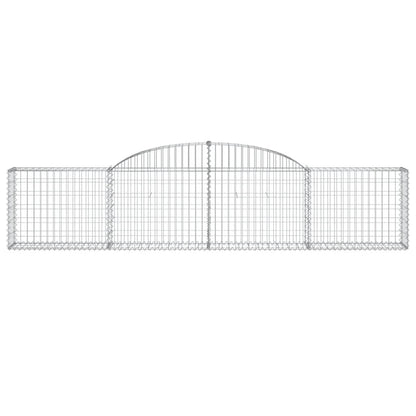 vidaXL Gabionen mit Hochbogen 3 Stk. 300x30x60/80 cm Verzinktes Eisen