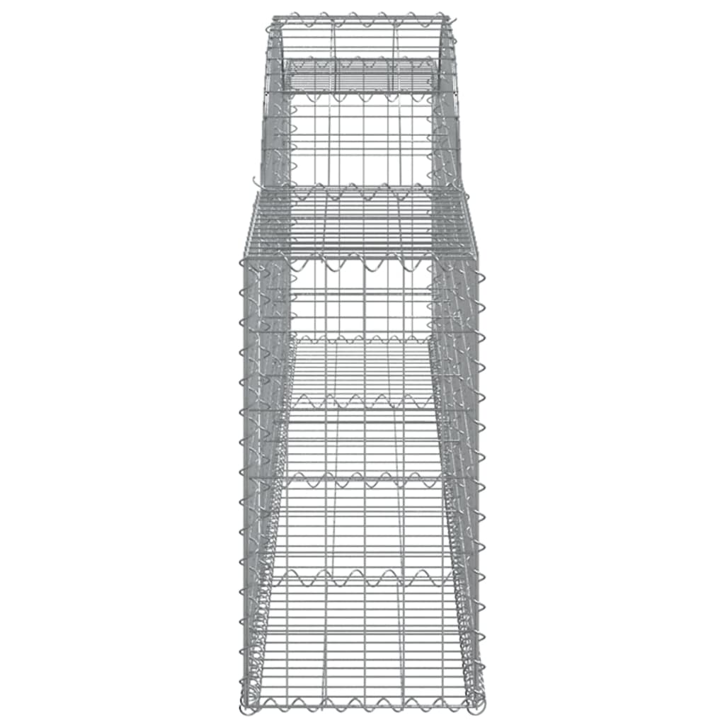 vidaXL Gabionen mit Hochbogen 3 Stk. 300x30x60/80 cm Verzinktes Eisen