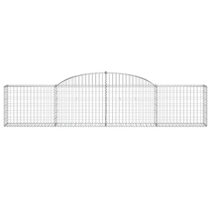 vidaXL Gabionen mit Hochbogen 4 Stk. 300x30x60/80 cm Verzinktes Eisen