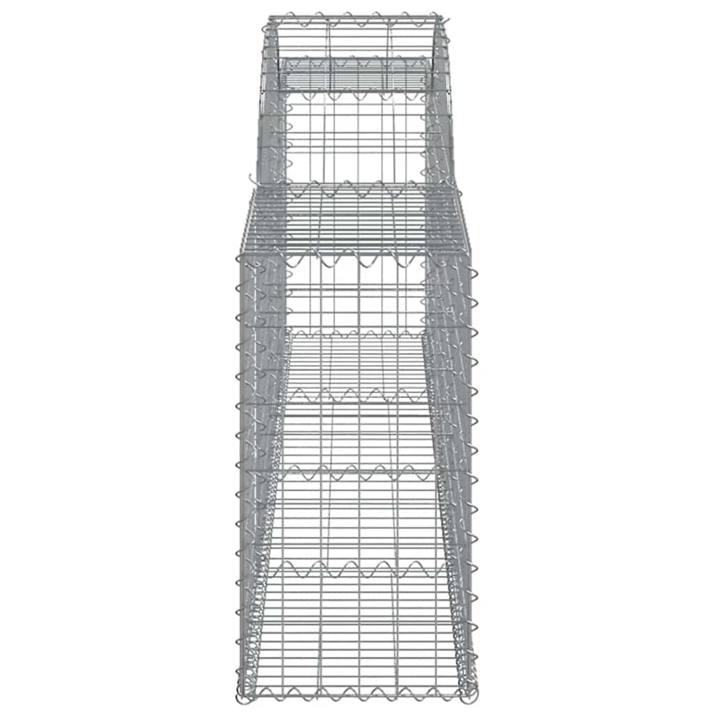 vidaXL Gabionen mit Hochbogen 4 Stk. 300x30x60/80 cm Verzinktes Eisen