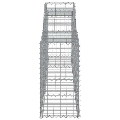 vidaXL Gabionen mit Hochbogen 4 Stk. 300x30x60/80 cm Verzinktes Eisen