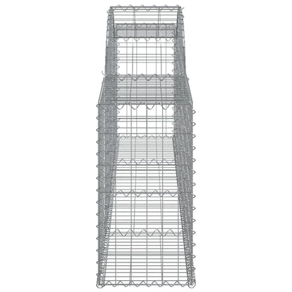 vidaXL Gabionen mit Hochbogen 7 Stk. 300x30x60/80 cm Verzinktes Eisen