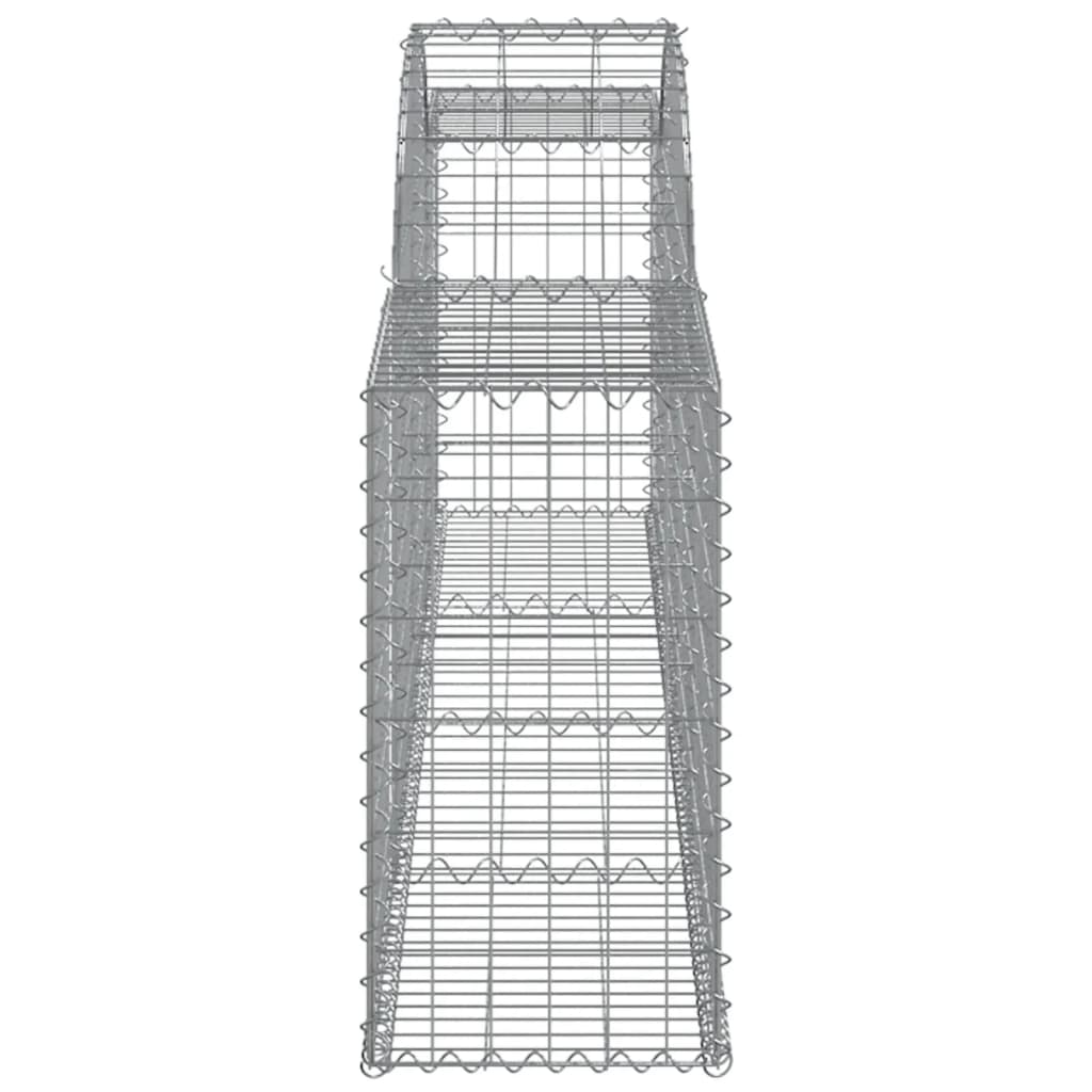 vidaXL Gabionen mit Hochbogen 8 Stk. 300x30x60/80 cm Verzinktes Eisen