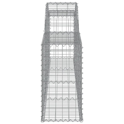 vidaXL Gabionen mit Hochbogen 8 Stk. 300x30x60/80 cm Verzinktes Eisen