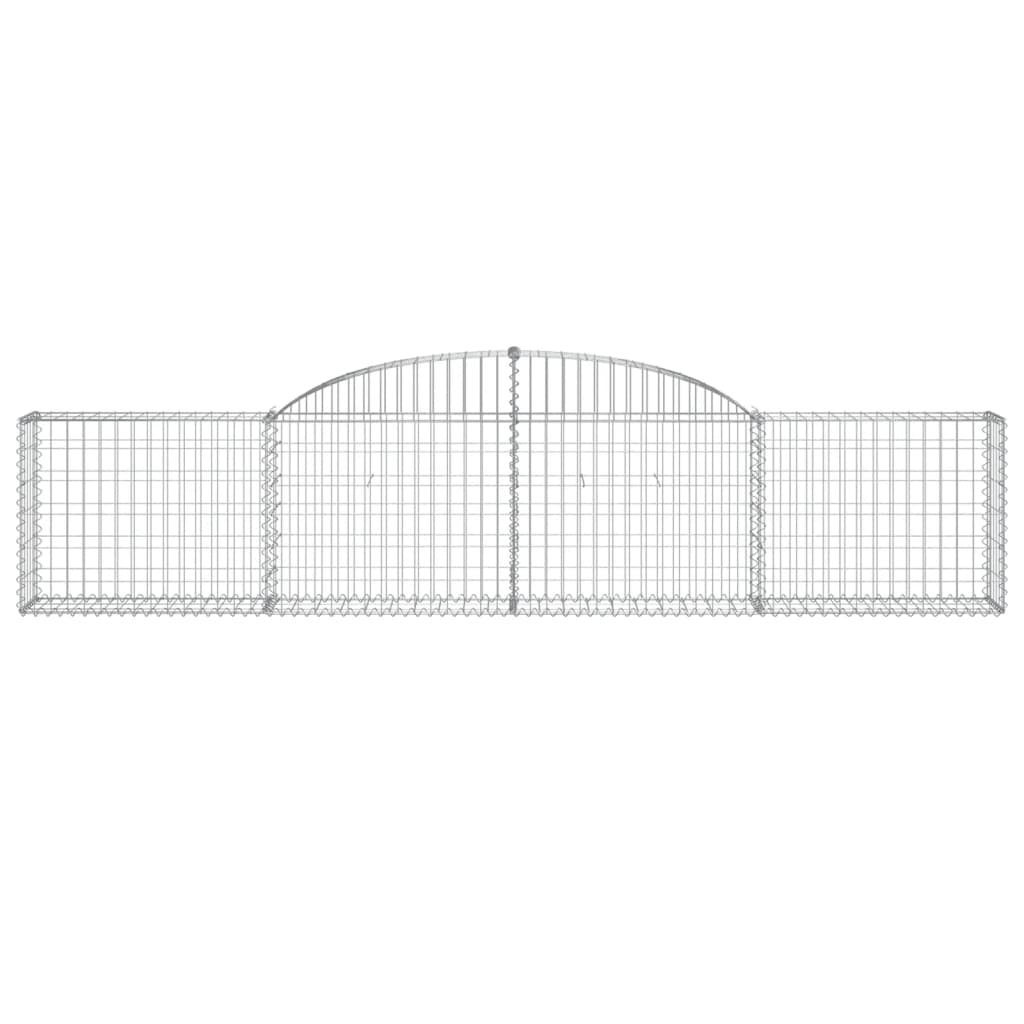 vidaXL Gabionen mit Hochbogen 25 Stk. 300x30x60/80 cm Verzinktes Eisen