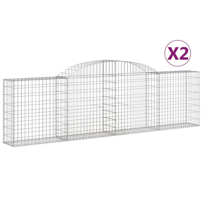 vidaXL Gabions avec arche 2 pcs 300x30x80/100 cm Fer galvanisé