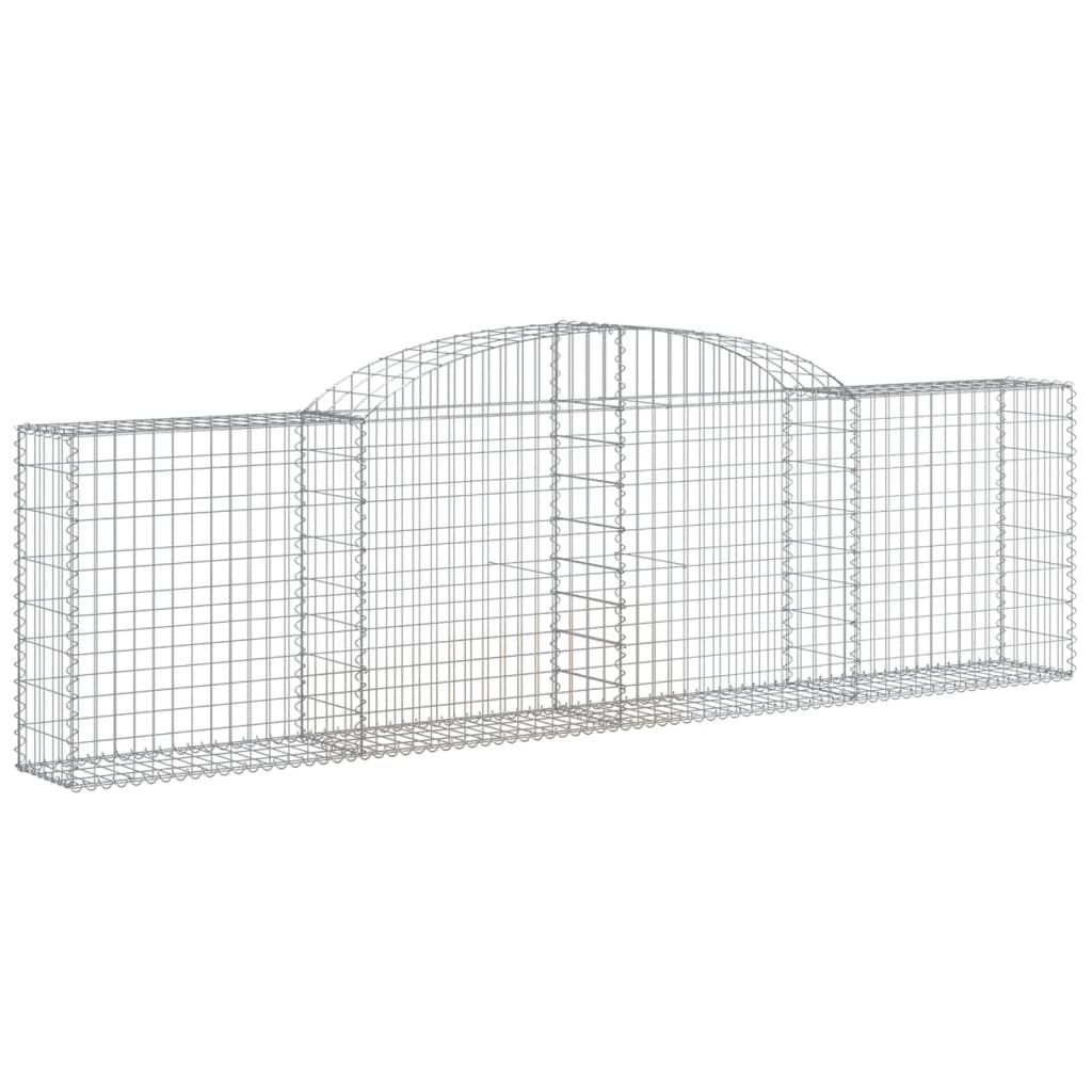 vidaXL Gabionen mit Hochbogen 4 Stk. 300x30x80/100 cm Verzinktes Eisen