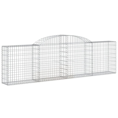 vidaXL Gabionen mit Hochbogen 4 Stk. 300x30x80/100 cm Verzinktes Eisen