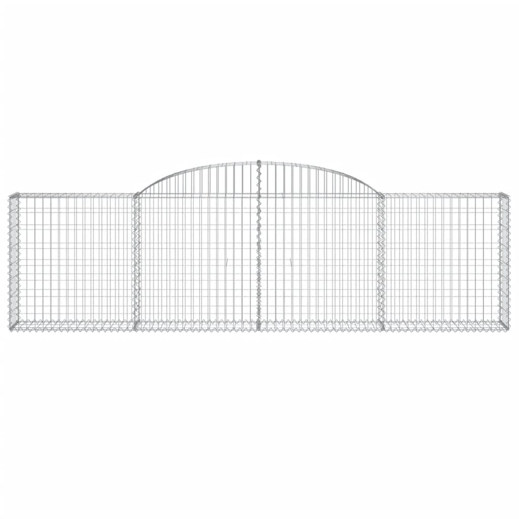 vidaXL Gabionen mit Hochbogen 4 Stk. 300x30x80/100 cm Verzinktes Eisen
