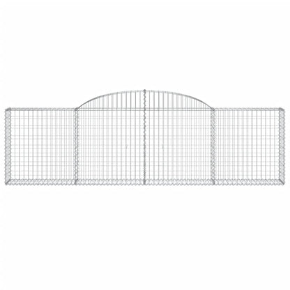 vidaXL Gabionen mit Hochbogen 4 Stk. 300x30x80/100 cm Verzinktes Eisen