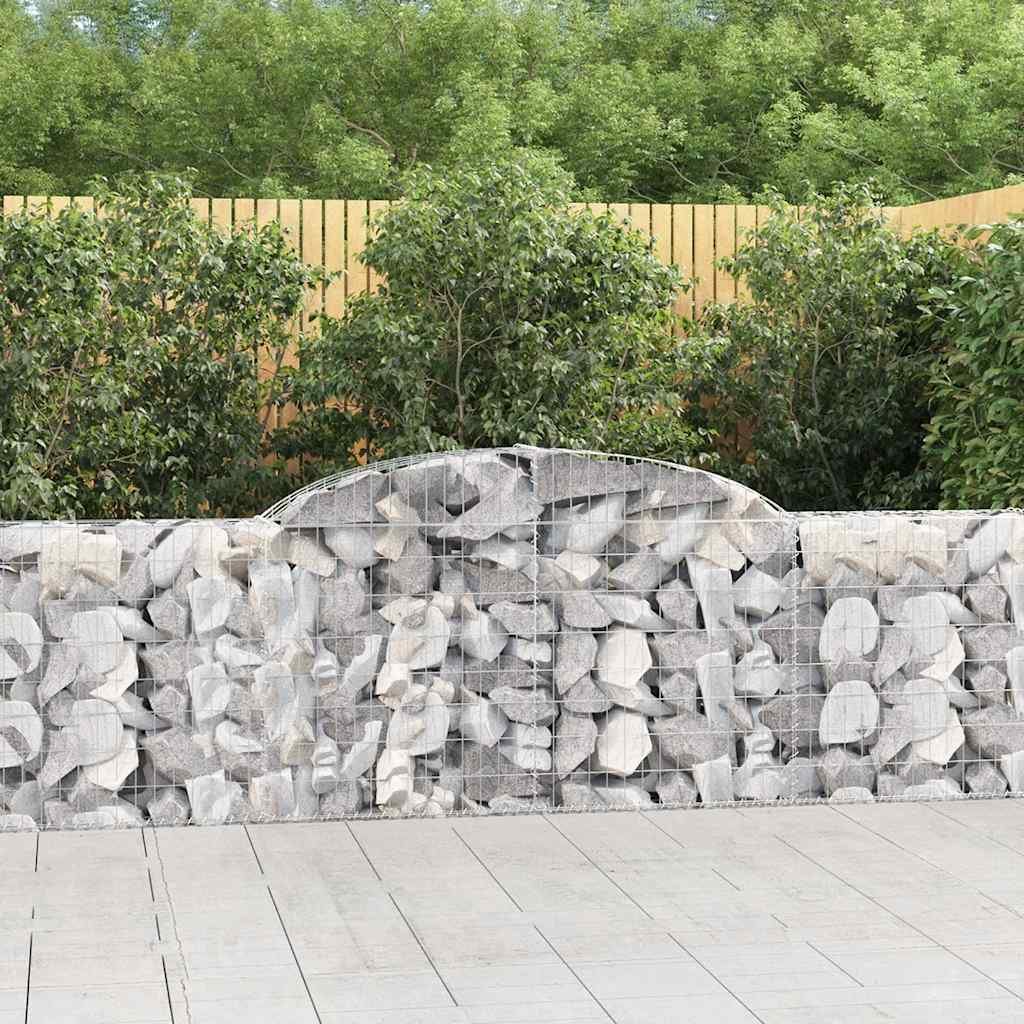vidaXL Gabions avec arche 5 pcs 300x30x80/100 cm Fer galvanisé